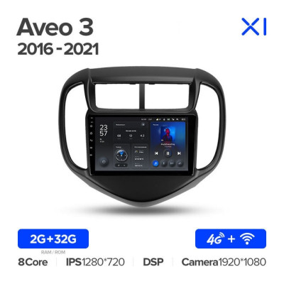 Штатная магнитола TEYES X1 9.0" 2 Gb для Chevrolet Cruze 2008-2014 A