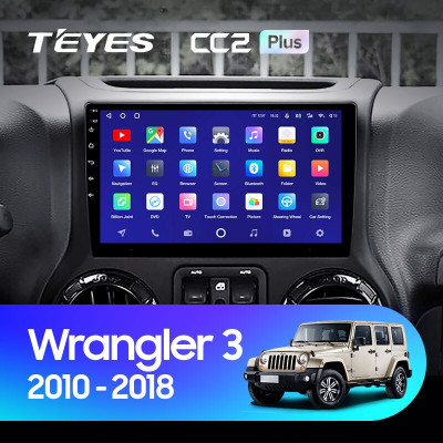Штатная магнитола TEYES CC2 Plus 10.2" 6 Gb для Jeep Wrangler 2010-2017 B