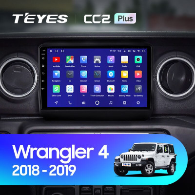 Штатная магнитола TEYES CC2 Plus 10.2" 4 Gb для Jeep Wrangler 2018-2019