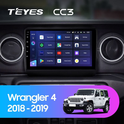 Штатная магнитола TEYES CC3 10.2" 3 Gb для Jeep Wrangler 2018-2019