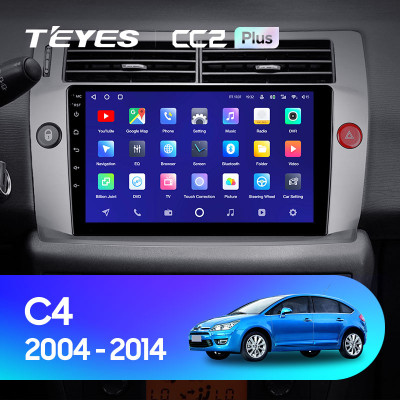 Штатная магнитола TEYES CC2 Plus 9.0" 3 Gb для Citroen C4 2004-2014