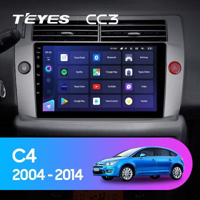 Штатная магнитола TEYES CC3 9.0" 6 Gb для Citroen C4 2004-2014