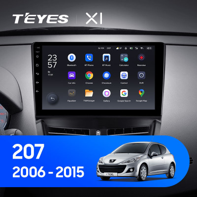 Штатная магнитола TEYES X1 9.0" 2 Gb для Peugeot 207 2006-2015