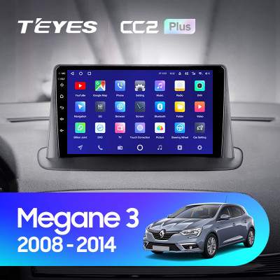 Штатная магнитола TEYES CC2 Plus 9.0" 4 Gb для Renault Megane 2008-2014 A