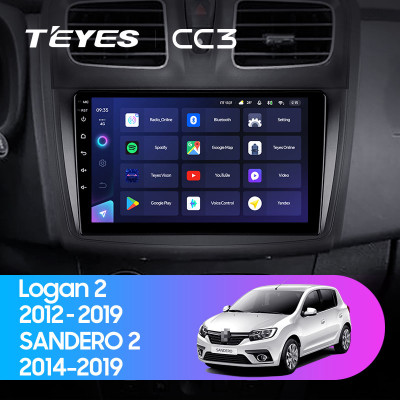 Штатная магнитола TEYES CC3 10.2" 6 Gb для Renault Sandero 2012-2019 B