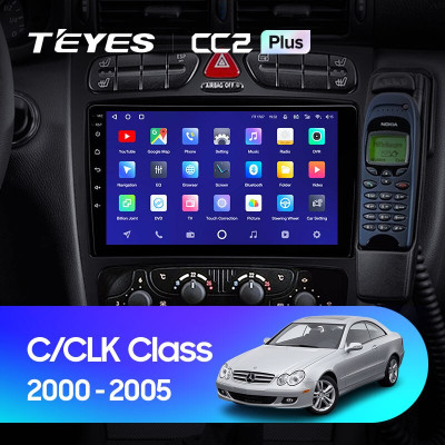Штатная магнитола TEYES CC2 Plus 9.0" 3 Gb для Mercedes Benz C-Класс 2000-2005
