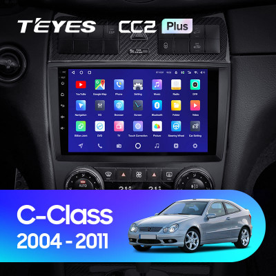 Штатная магнитола TEYES CC2 Plus 9.0" 3 Gb для Mercedes Benz C-Класс 2004-2011