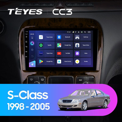 Штатная магнитола TEYES CC3 9.0" 6 Gb для Mercedes Benz S-Класс 1998-2005 A