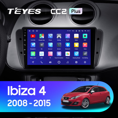 Штатная магнитола TEYES CC2 Plus 9.0" 4 Gb для SEAT Ibiza 2008-2015