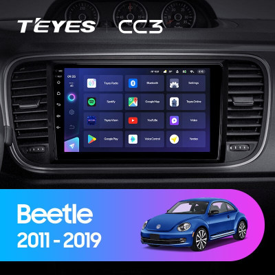 Штатная магнитола TEYES CC3 9.0" 4 Gb для Volkswagen Beetle 2011-2019
