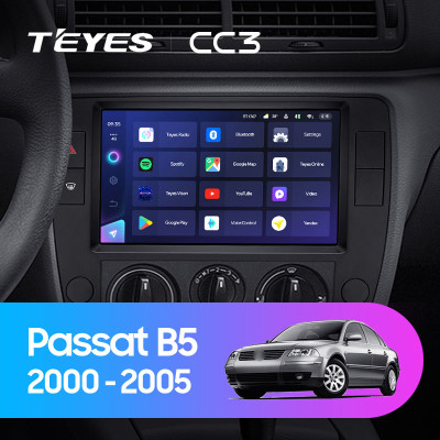 Штатная магнитола TEYES CC3 9.0" 6 Gb для Volkswagen Passat 2000-2005