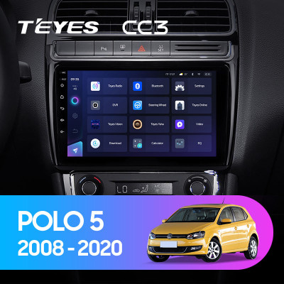 Штатная магнитола TEYES CC3 9.0" 6 Gb для Volkswagen Polo 2008-2020 B