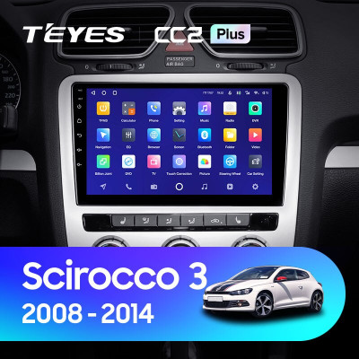 Штатная магнитола TEYES CC2 Plus 9.0" 3 Gb для Volkswagen Scirocco 2008-2014 C