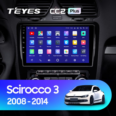 Штатная магнитола TEYES CC2 Plus 9.0" 3 Gb для Volkswagen Scirocco 2009-2014 B