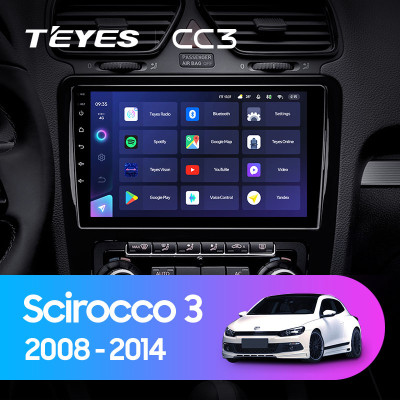 Штатная магнитола TEYES CC3 9.0" 6 Gb для Volkswagen Scirocco 2009-2014 B