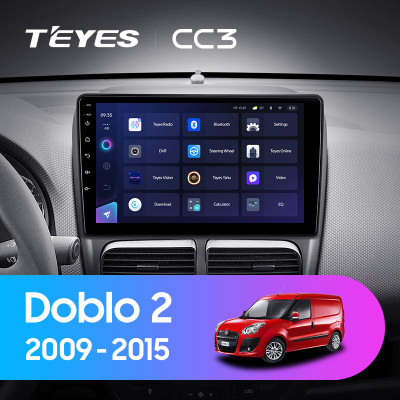 Штатная магнитола TEYES CC3 9.0" 3 Gb для Fiat Doblo 2009-2015