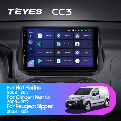 Штатная магнитола TEYES CC3 9.0" 4 Gb для Fiat Fiorino 2008-2017