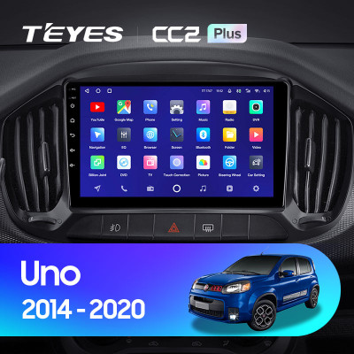 Штатная магнитола TEYES CC2 Plus 9.0" 4 Gb для Fiat Uno 2014-2020