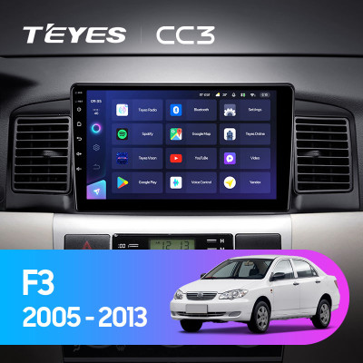 Штатная магнитола TEYES CC3 9.0" 3 Gb для BYD F3 2005-2013