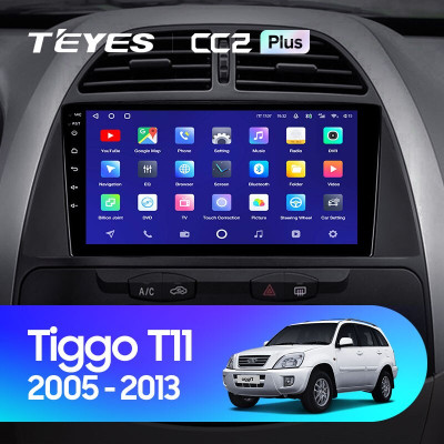 Штатная магнитола TEYES CC2 Plus 9.0" 4 Gb для Chery Tiggo 2005-2013