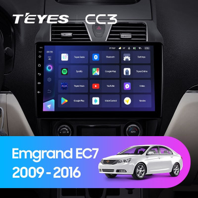 Штатная магнитола TEYES CC3 10.2" 4 Gb для Geely Emgrand EC7 2009-2016