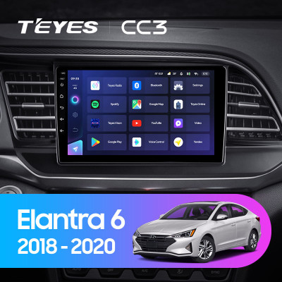 Штатная магнитола TEYES CC3 9.0" 6 Gb для Hyundai Elantra 2018-2020 B
