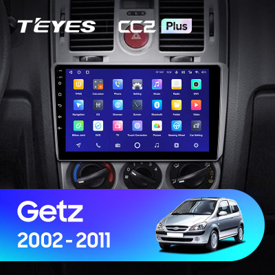 Штатная магнитола TEYES CC2 Plus 9.0" 3 Gb для Hyundai Getz 2004-2006