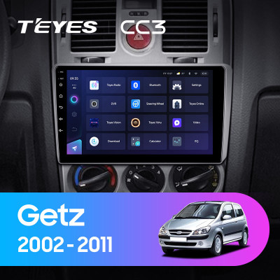 Штатная магнитола TEYES CC3 9.0" 6 Gb для Hyundai Getz 2004-2006