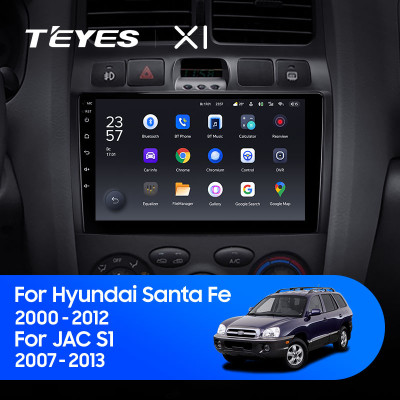 Штатная магнитола TEYES X1 9.0" 2 Gb для Hyundai Santa Fe 2000-2012