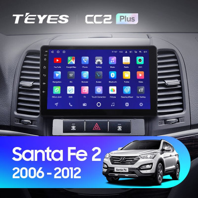 Штатная магнитола TEYES CC2 Plus 9.0" 3 Gb для Hyundai Santa Fe 2006-2012