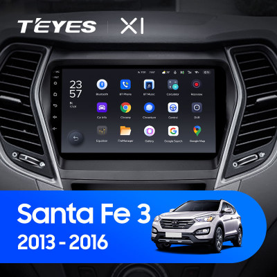 Штатная магнитола TEYES X1 9.0" 2 Gb для Hyundai Santa Fe 2013-2016 B