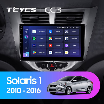Штатная магнитола TEYES CC3 9.0" 6 Gb для Hyundai Solaris 2010-2016 A