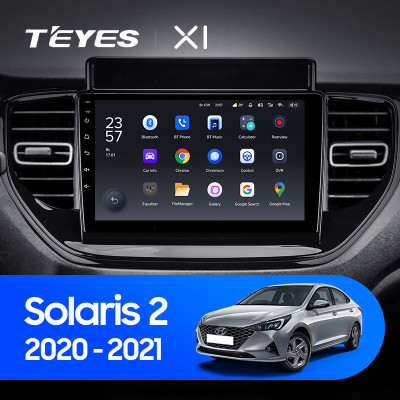 Штатная магнитола TEYES X1 9.0" 2 Gb для Hyundai Solaris 2020-2021