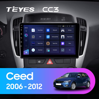 Штатная магнитола TEYES CC3 9.0" 6 Gb для Kia Cee'd 2010-2012