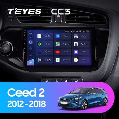 Штатная магнитола TEYES CC3 9.0" 6 Gb для Kia Cee'd 2012-2018 B