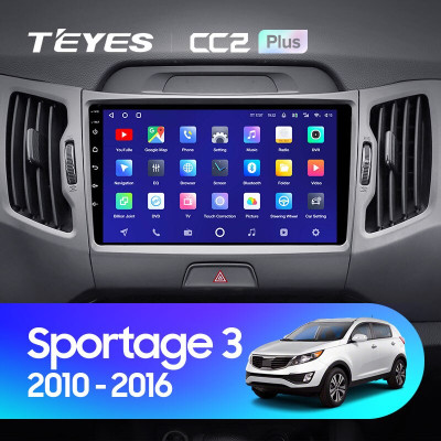 Штатная магнитола TEYES CC2 Plus 9.0" 4 Gb для Kia Sportage 2010-2016 C