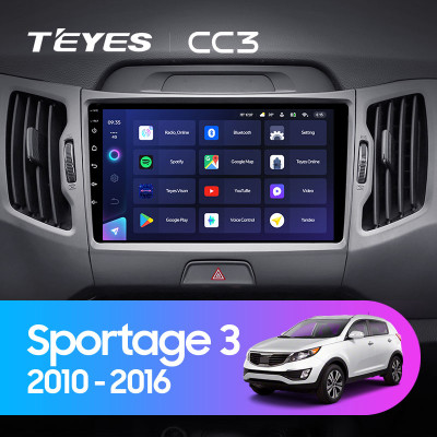 Штатная магнитола TEYES CC3 9.0" 6 Gb для Kia Sportage 2010-2016 C