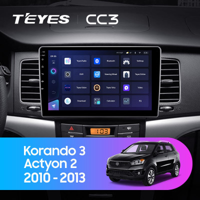 Штатная магнитола TEYES CC3 9.0" 6 Gb для SsangYong Korando 2013-2017