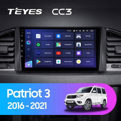 Штатная магнитола TEYES CC3 9.0" 6 Gb для UAZ Patriot 2016-2021 A