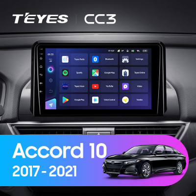Штатная магнитола TEYES CC3 9.0" 6 Gb для Honda Accord 2017-2021 A