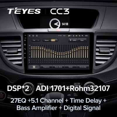 Штатная магнитола TEYES CC3 9.0" 6 Gb для Honda CR-V 2011-2018 B