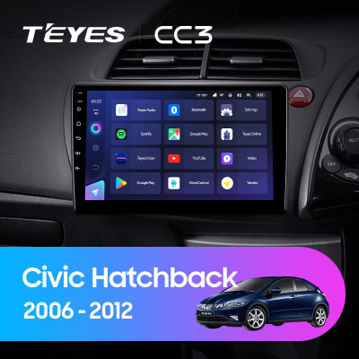 Штатная магнитола TEYES CC3 9.0" 6 Gb для Honda Civic 2006-2012 B