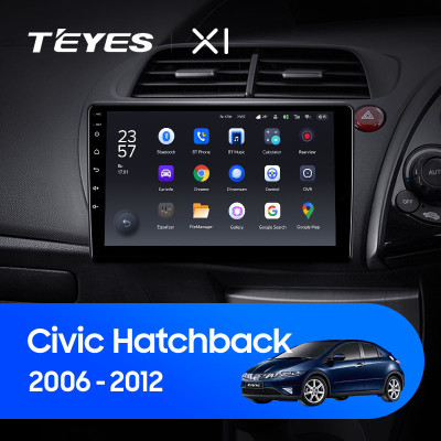 Штатная магнитола TEYES X1 9.0" 2 Gb для Honda Civic 2006-2012 B