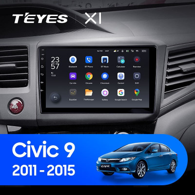 Штатная магнитола TEYES X1 9.0" 2 Gb для Honda Civic 2011-2015 A