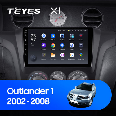 Штатная магнитола TEYES X1 9.0" 2 Gb для Mitsubishi Outlander 2002-2008 B