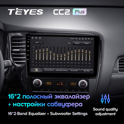 Штатная магнитола TEYES CC2 Plus 10.2" 4 Gb для Mitsubishi Outlander 2018-2021 A