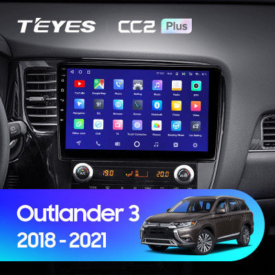 Штатная магнитола TEYES CC2 Plus 10.2" 4 Gb для Mitsubishi Outlander 2018-2021 A