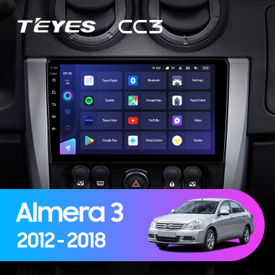 Штатная магнитола TEYES CC3 9.0" 4 Gb для Nissan Almera 2012-2018