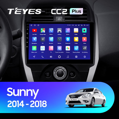 Штатная магнитола TEYES CC2 Plus 10.2" 4 Gb для Nissan Sunny 2014-2016