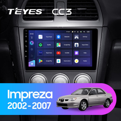 Штатная магнитола TEYES CC3 9.0" 6 Gb для Subaru Impreza 2002-2007